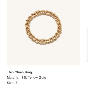 Mejuri Thin Chain Ring - size 7